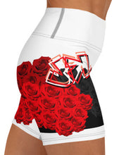 YOGA SHORTS: RED ROSES BOUQUET