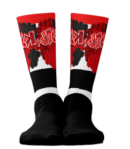 SOCKS: RED ROSES BOUQUET -uniSex