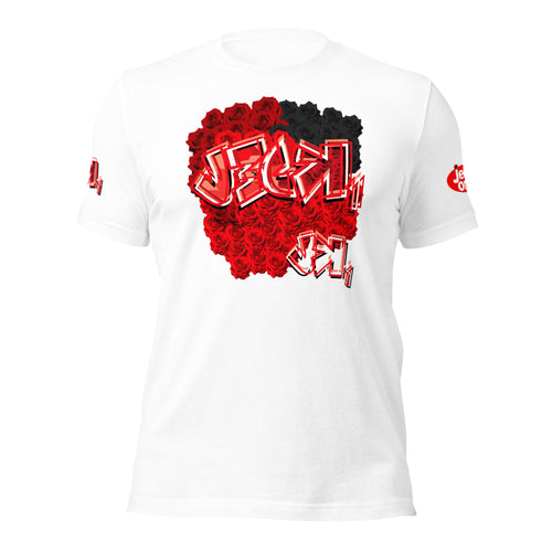 SHORT SLEEVE TEE SHIRT: RED ROSES BOUQUET -uniSex