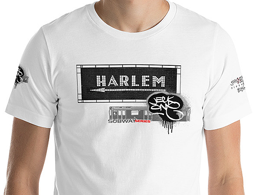 SHORT SLEEVE TEE  (uniSex) : HARLEM (tiled) -(2020 upgraded classic)
