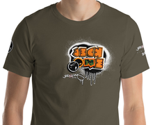 SHORT SLEEVE TEE (uniSex): OrangeNeonCamoDrip - (vintage 2021)