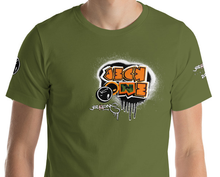 SHORT SLEEVE TEE (uniSex): OrangeNeonCamoDrip - (vintage 2021)