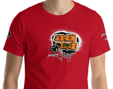 SHORT SLEEVE TEE (uniSex): OrangeNeonCamoDrip - (vintage 2021)