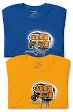 SHORT SLEEVE TEE (uniSex): OrangeNeonCamoDrip - (vintage 2021)