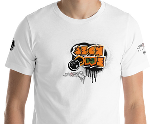 SHORT SLEEVE TEE (uniSex): OrangeNeonCamoDrip - (vintage 2021)