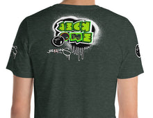 SHORT SLEEVE TEE (uniSex): GreenNeonCamoDrip -flipped (vintage 2021)