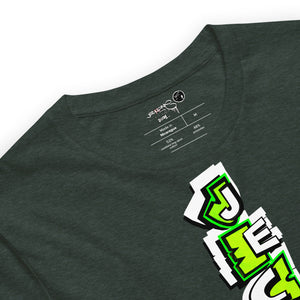 SHORT SLEEVE TEE (uniSex): GreenNeonCamoDrip -flipped (vintage 2021)