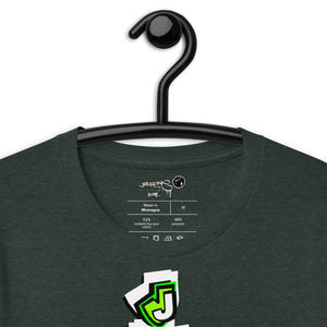 SHORT SLEEVE TEE (uniSex): GreenNeonCamoDrip -flipped (vintage 2021)