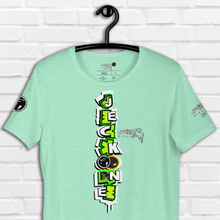 SHORT SLEEVE TEE (uniSex): GreenNeonCamoDrip -flipped (vintage 2021)