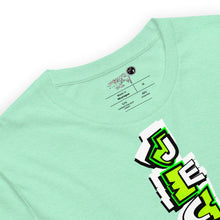 SHORT SLEEVE TEE (uniSex): GreenNeonCamoDrip -flipped (vintage 2021)