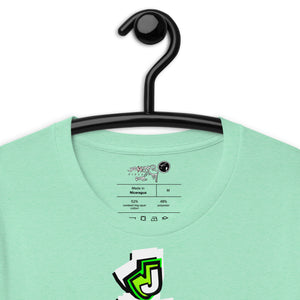 SHORT SLEEVE TEE (uniSex): GreenNeonCamoDrip -flipped (vintage 2021)