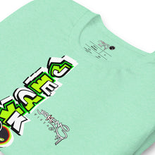 SHORT SLEEVE TEE (uniSex): GreenNeonCamoDrip -flipped (vintage 2021)