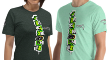 SHORT SLEEVE TEE (uniSex): GreenNeonCamoDrip -flipped (vintage 2021)