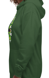 HOODIE (uniSex):  GreenNeonCamoDrip -flipped (vintage 2021)
