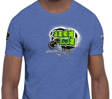 SHORT SLEEVE TEE (uniSex): GreenNeonCamoDrip  -(vintage 2021)