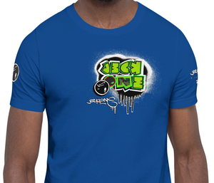 SHORT SLEEVE TEE (uniSex): GreenNeonCamoDrip  -(vintage 2021)