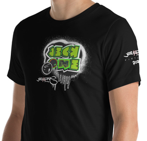 SHORT SLEEVE TEE (uniSex): GreenNeonCamoDrip  -(vintage 2021)