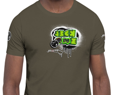 SHORT SLEEVE TEE (uniSex): GreenNeonCamoDrip  -(vintage 2021)