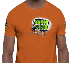 SHORT SLEEVE TEE (uniSex): GreenNeonCamoDrip  -(vintage 2021)