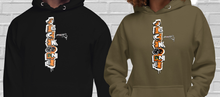 HOODIE (uniSex):  OrangeNeonCamoDrip -flipped (vintage 2021)
