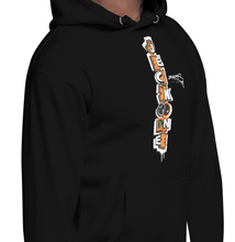 HOODIE (uniSex):  OrangeNeonCamoDrip -flipped (vintage 2021)