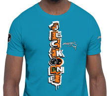 SHORT SLEEVE TEE (uniSex): OrangeNeonCamoDrip -flipped (upgraded classic)