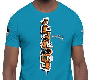 SHORT SLEEVE TEE (uniSex): OrangeNeonCamoDrip -flipped (upgraded classic)