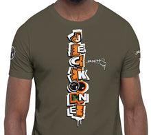 SHORT SLEEVE TEE (uniSex): OrangeNeonCamoDrip -flipped (upgraded classic)