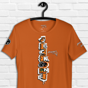 SHORT SLEEVE TEE (uniSex): OrangeNeonCamoDrip -flipped (upgraded classic)