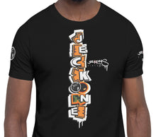 SHORT SLEEVE TEE (uniSex): OrangeNeonCamoDrip -flipped (upgraded classic)