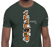 SHORT SLEEVE TEE (uniSex): OrangeNeonCamoDrip -flipped (upgraded classic)