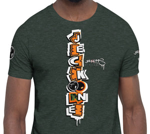 SHORT SLEEVE TEE (uniSex): OrangeNeonCamoDrip -flipped (upgraded classic)