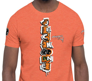 SHORT SLEEVE TEE (uniSex): OrangeNeonCamoDrip -flipped (upgraded classic)
