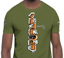 SHORT SLEEVE TEE (uniSex): OrangeNeonCamoDrip -flipped (upgraded classic)