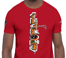 SHORT SLEEVE TEE (uniSex): OrangeNeonCamoDrip -flipped (upgraded classic)
