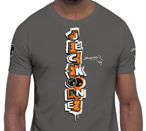 SHORT SLEEVE TEE (uniSex): OrangeNeonCamoDrip -flipped (upgraded classic)
