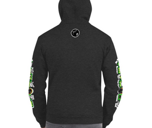 JECKONE FLAV$ vintage (greenNeonCamoDrip) -ZipUpHoodie