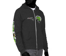 JECKONE FLAV$ vintage (greenNeonCamoDrip) -ZipUpHoodie