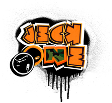 JECKONEvintage (orangeNeonCamoDrip) -ZipUpHoodie