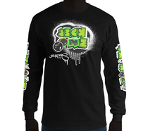 LONG SLEEVE TEE (uniSex): GreenNeonCamoDrip