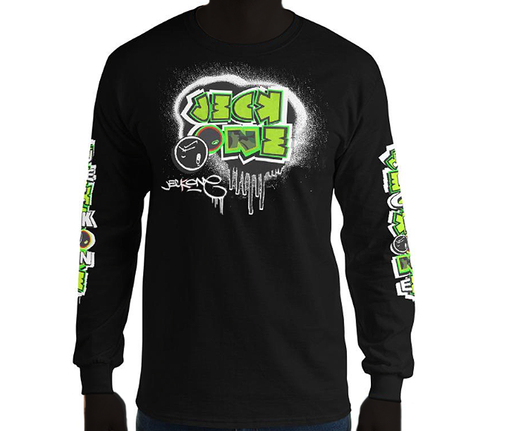 LONG SLEEVE TEE (uniSex): GreenNeonCamoDrip