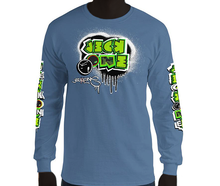 LONG SLEEVE TEE (uniSex): GreenNeonCamoDrip
