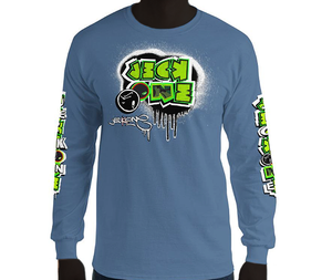 LONG SLEEVE TEE (uniSex): GreenNeonCamoDrip