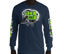 LONG SLEEVE TEE (uniSex): GreenNeonCamoDrip