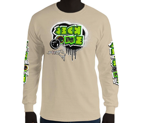 LONG SLEEVE TEE (uniSex): GreenNeonCamoDrip