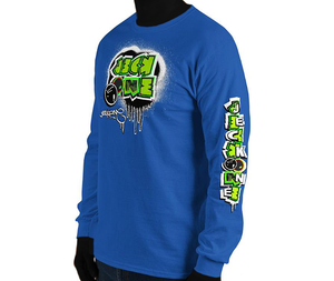 LONG SLEEVE TEE (uniSex): GreenNeonCamoDrip