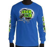LONG SLEEVE TEE (uniSex): GreenNeonCamoDrip