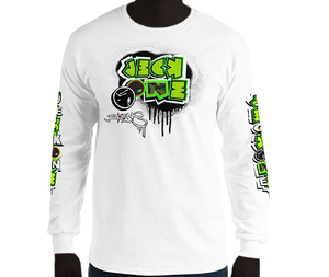 LONG SLEEVE TEE (uniSex): GreenNeonCamoDrip