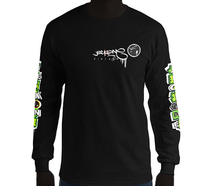 LONG SLEEVE TEE (uniSex): GreenNeonCamoDrip -flipped