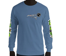 LONG SLEEVE TEE (uniSex): GreenNeonCamoDrip -flipped